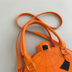 Handtasche Kürbis-Motiv Kunstleder Halloween