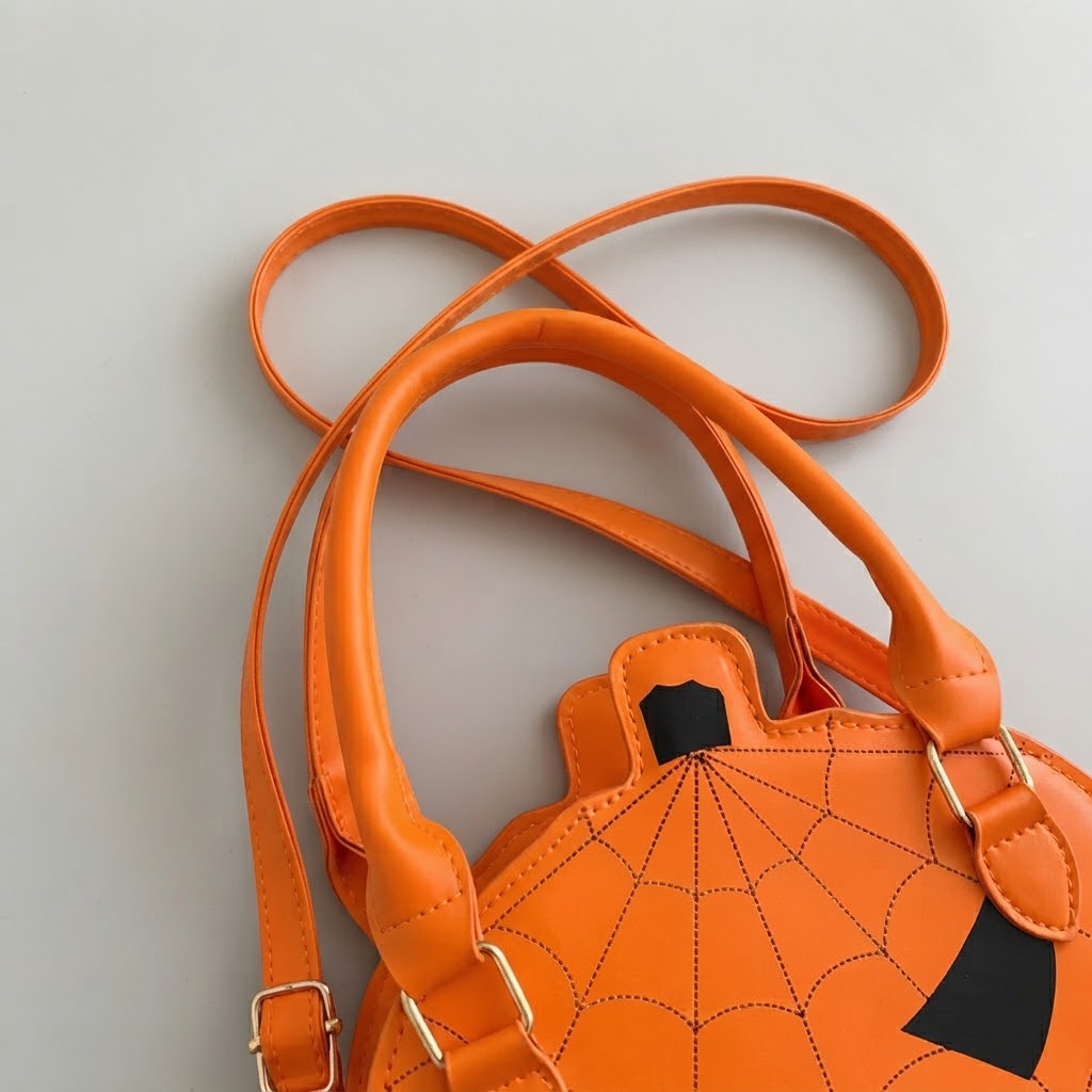 Handtasche Kürbis-Motiv Kunstleder Halloween