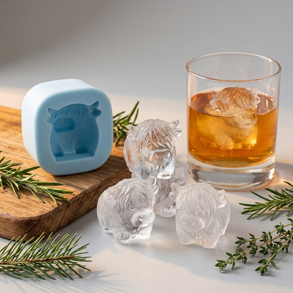 Eiswürfelform Silikon Highland-Kuh mit 6 Mulden