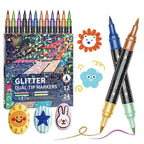 Glitter Felt Tip Pens Double-Ended – 2 Tips per Pen