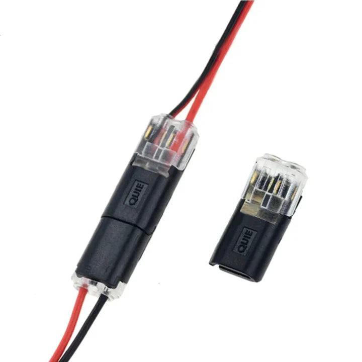 2-Pole Quick Connectors for Cables – No Stripping Needed – 50-Piece Set