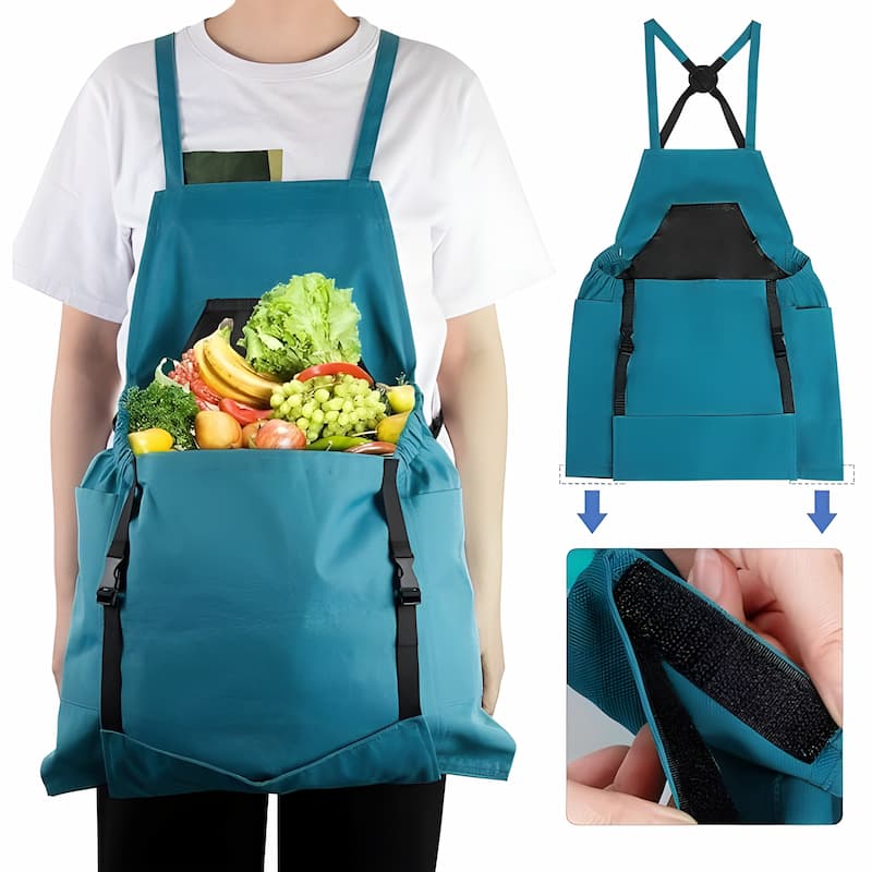 Gartenschürze mit Känguru-Tasche – Freihändiges Sammeln
