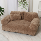 Plush Pet Sofa with Raised Edge and Cushion – 4 Colors