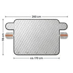 Winter windshield cover with magnets, mirror protection and door flaps, 260 x 116 cm