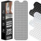 Non-slip bathtub mat with 200 suction cups