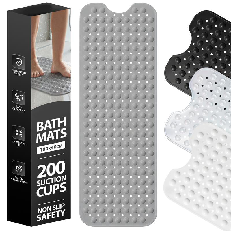 Non-slip bathtub mat with 200 suction cups