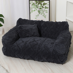 Plush Pet Sofa with Raised Edge and Cushion – 4 Colors
