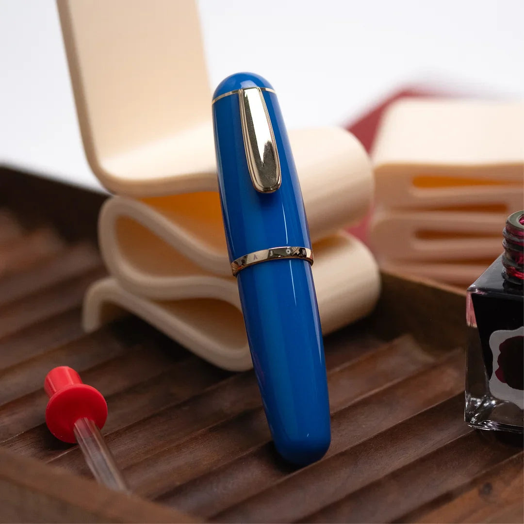 Fountain pen with fine nib and acrylic body