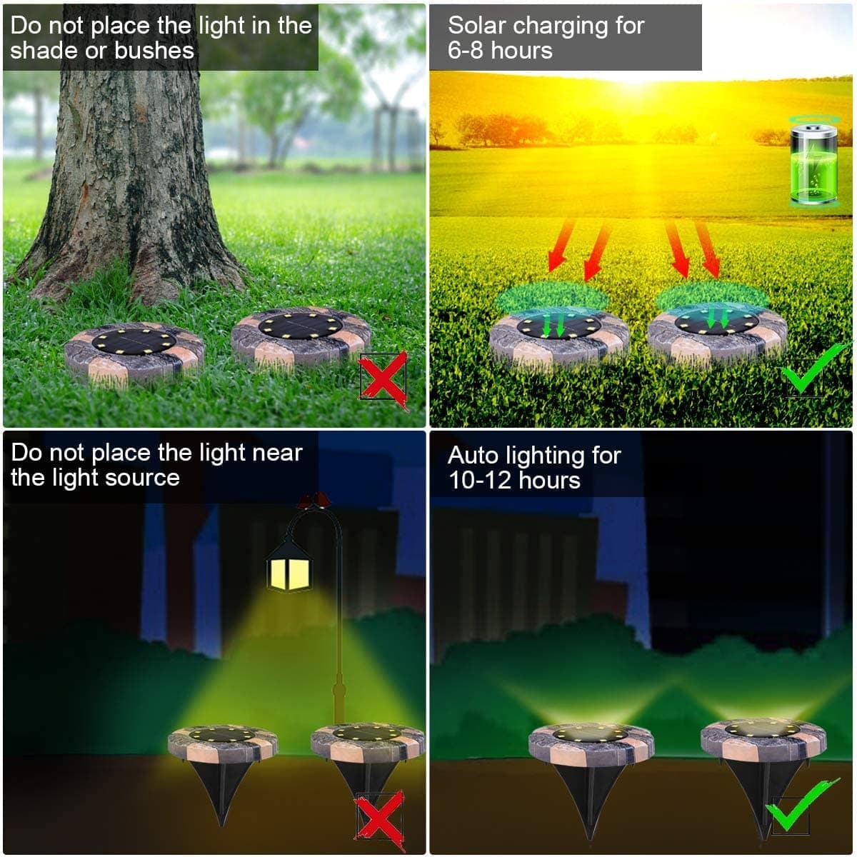 Solar Bodenleuchten LEDAutomatische Gartenbeleuchtung