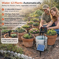 Solar watering system for 12 plants with digital timer