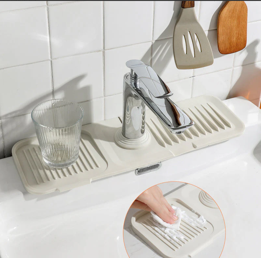 Sink Draining Mat with Splash Guard