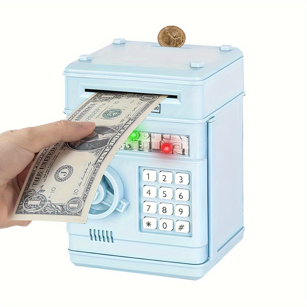 Electronic savings box with code