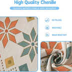Sofaüberwurf Chenille mit Fransen – Wendbar, geometrisches Muster