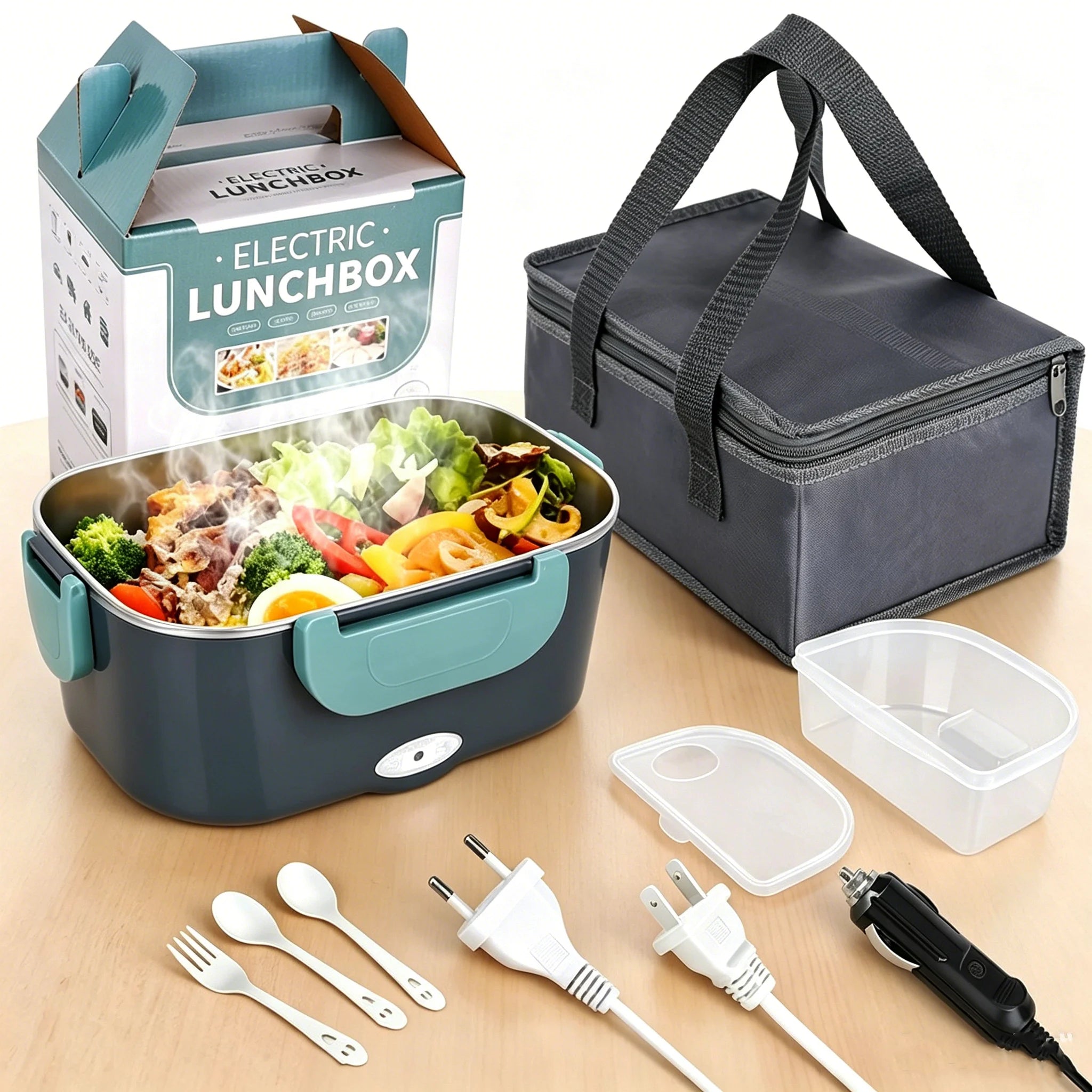 Elektrische Lunchbox mit Heizfunktion – Edelstahl