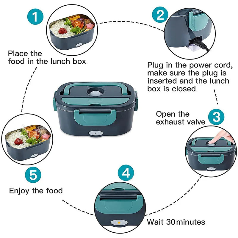Elektrische Lunchbox mit Heizfunktion – Edelstahl