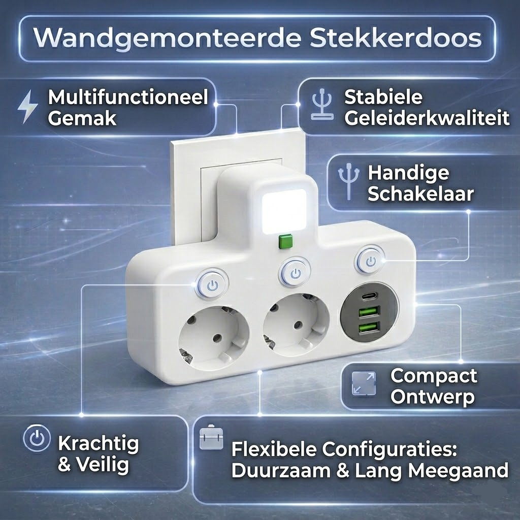 Steckdosenleiste mit USB-C und Wandmontage