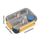 Lunchbox Edelstahl mit 3 Fächern und Saucenbehälter