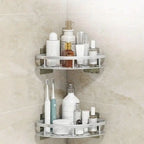 Corner Shower Shelf – Drill-Free Aluminum Wall Shelf for Bath & Shower