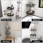 Corner Shower Shelf – Drill-Free Aluminum Wall Shelf for Bath & Shower