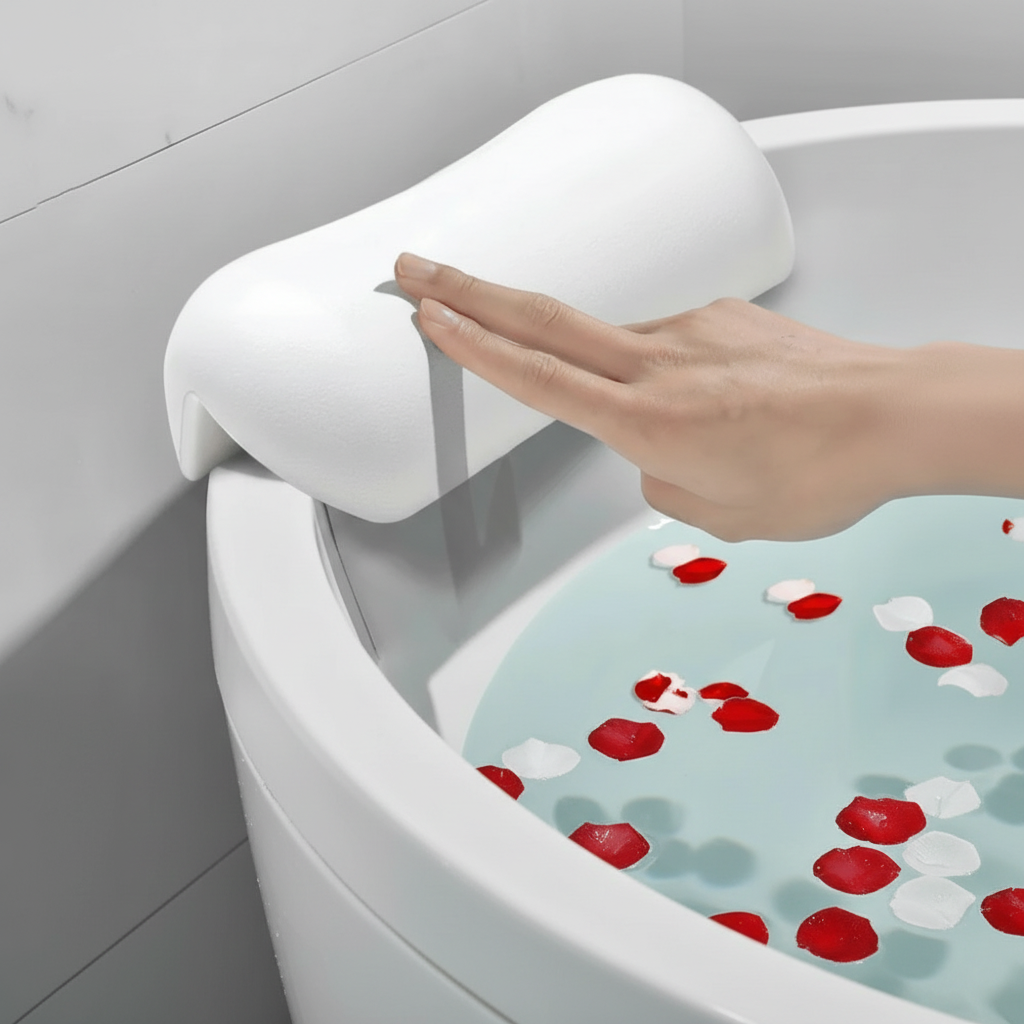 Bathtub Pillow with Suction Cups – Support for Head & Neck