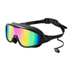 Swimming goggles with 180° field of view and anti-fog