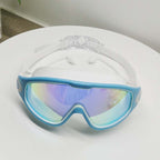 Swimming goggles with 180° field of view and anti-fog