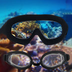Swimming goggles with 180° field of view and anti-fog