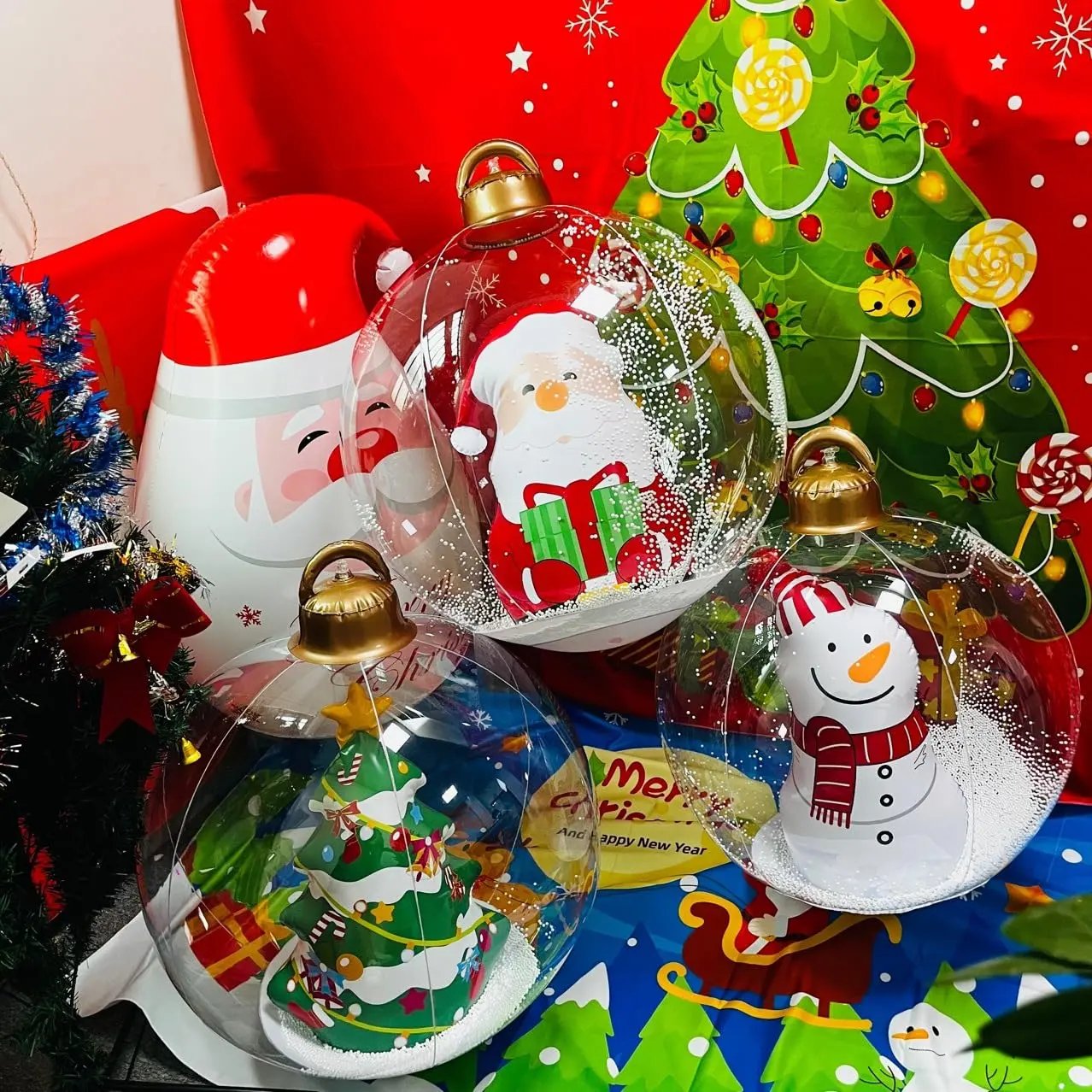 Aufblasbare Weihnachtskugel mit Licht — Mit Fernbedienung steuerbar Mivoza Deutschland