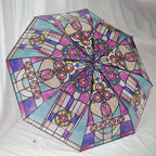 Automatischer Regenschirm – Vintage-Design mit Buntglas und Windschutz Mivoza Deutschland