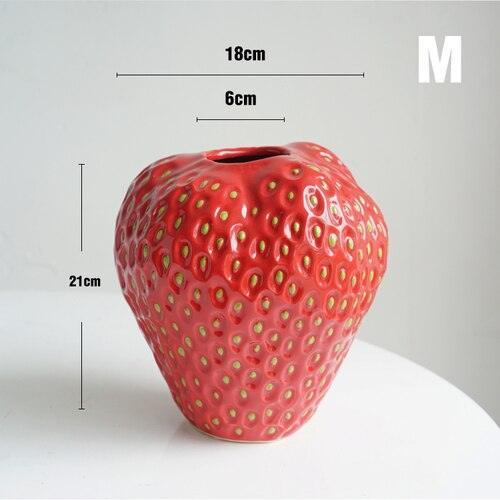 Keramik-Vase Erdbeere-Form mit glasierter Oberfläche