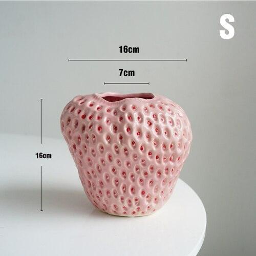 Keramik-Vase Erdbeere-Form mit glasierter Oberfläche