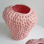 Keramik-Vase Erdbeere-Form mit glasierter Oberfläche