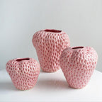 Keramik-Vase Erdbeere-Form mit glasierter Oberfläche