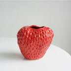 Keramik-Vase Erdbeere-Form mit glasierter Oberfläche
