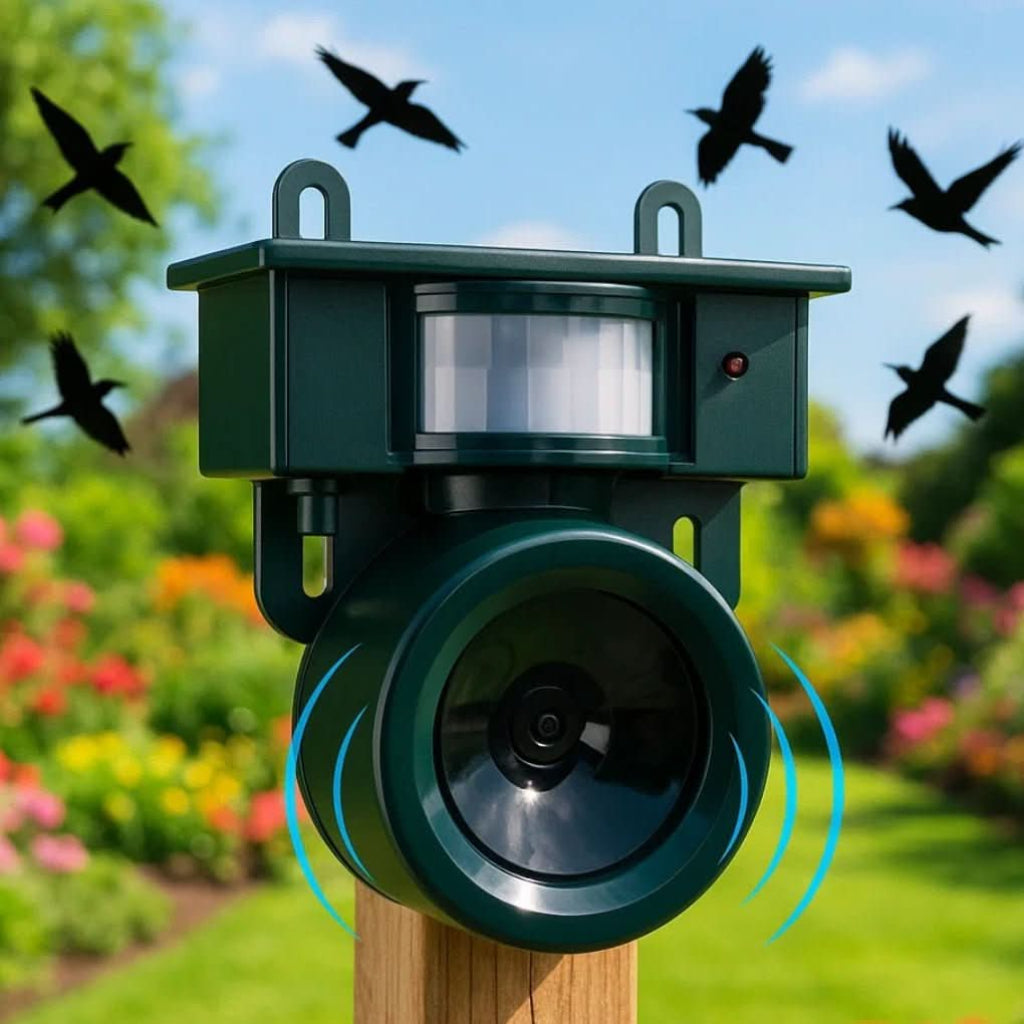 Vogelabwehrgerät mit Bewegungsmelder – Solarbetrieb und Geräuschabschreckung