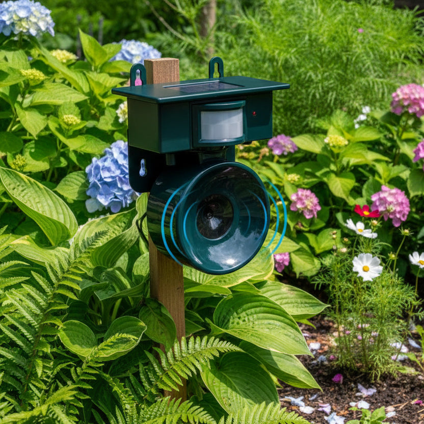 Vogelabwehrgerät mit Bewegungsmelder – Solarbetrieb und Geräuschabschreckung