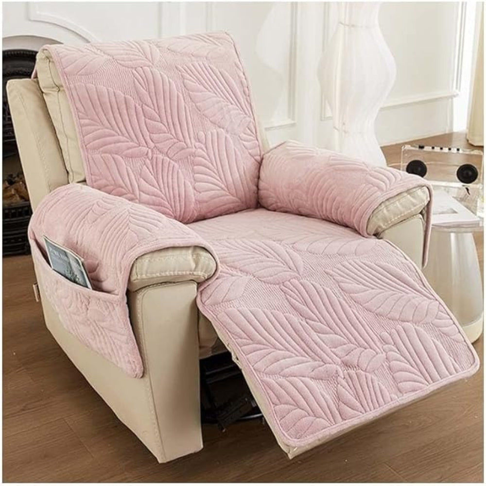 Armchair cover for recliner with leaf pattern