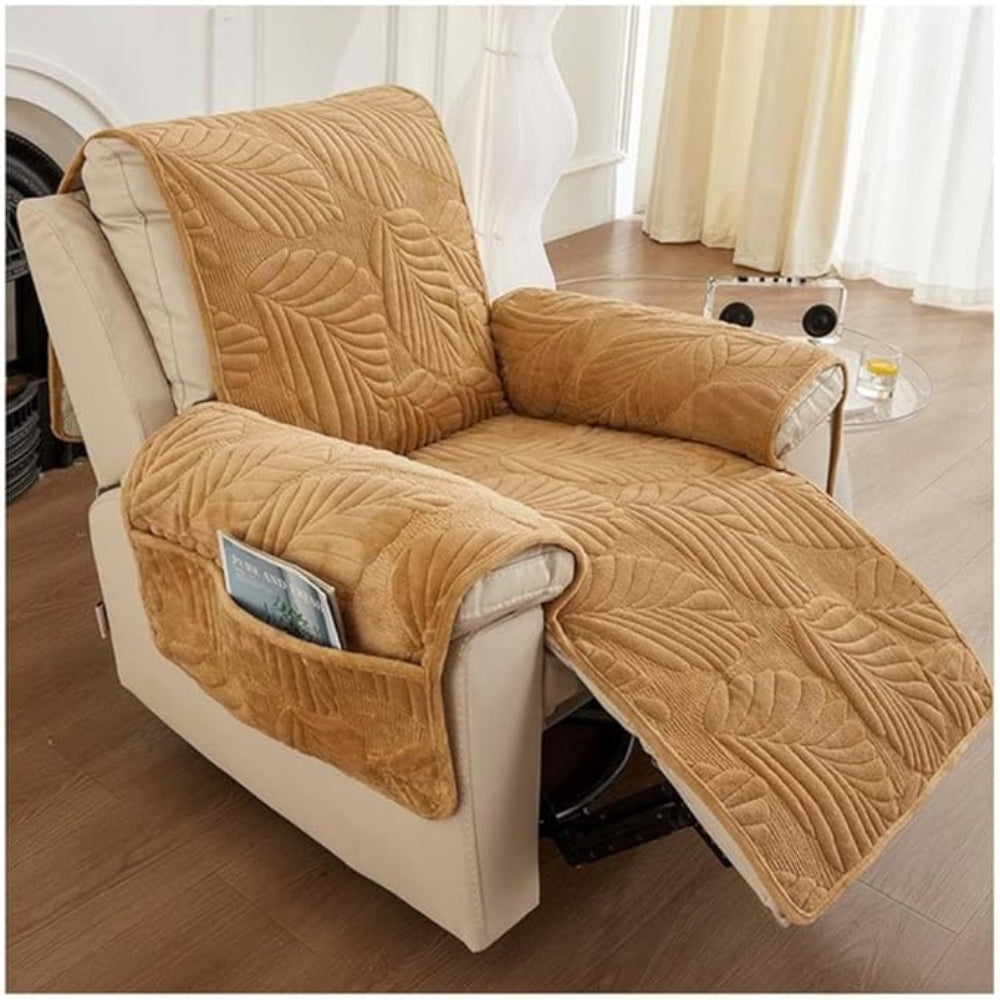 Armchair cover for recliner with leaf pattern