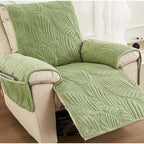 Armchair cover for recliner with leaf pattern