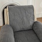 Armchair cover for recliner with leaf pattern