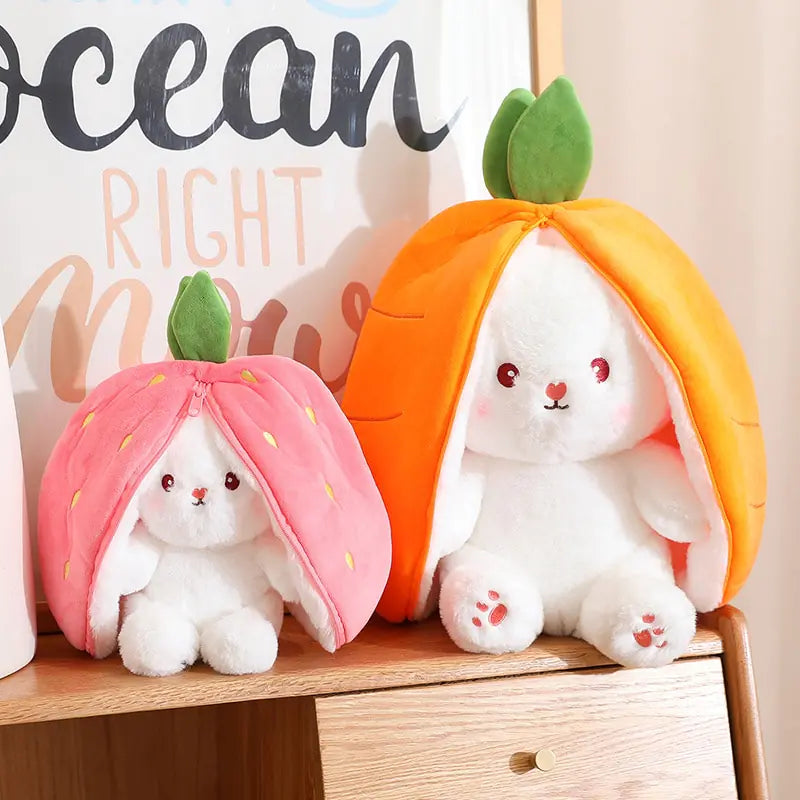 Kuschelhase mit Versteckfach – Karotten- oder Erdbeerdesign