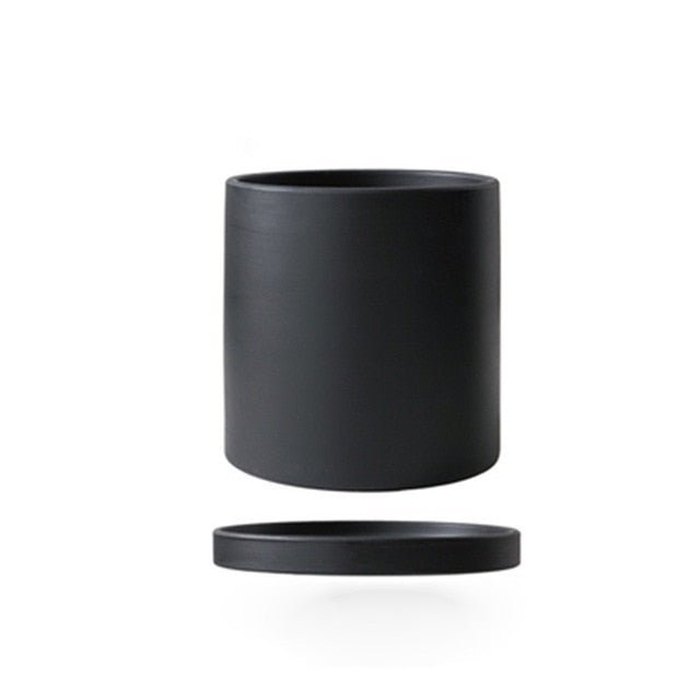 Ceramic Flower Pot with Saucer – Matte Surface