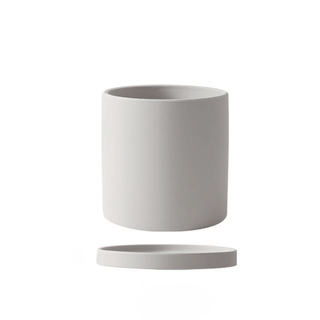 Ceramic Flower Pot with Saucer – Matte Surface