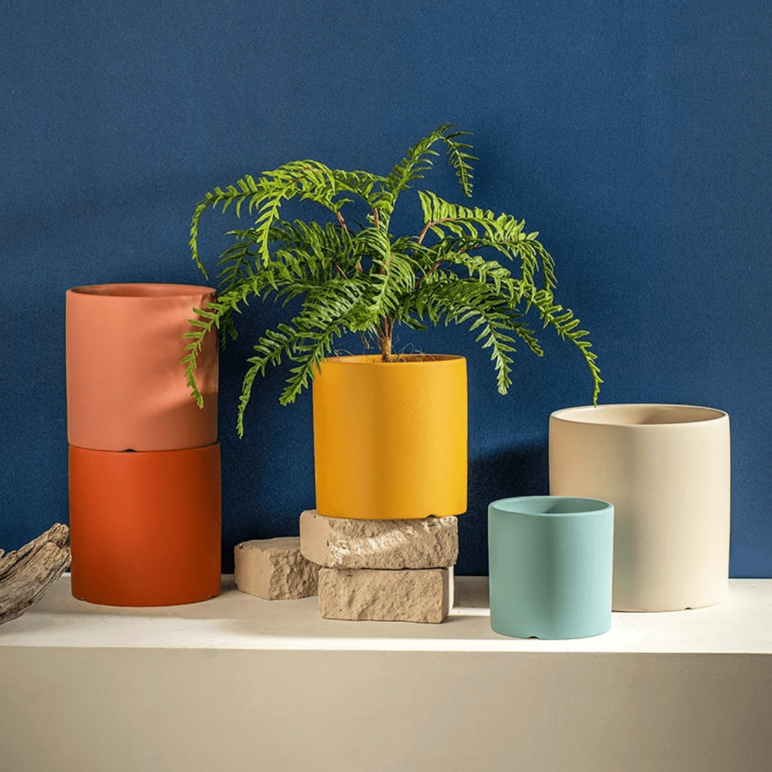 Ceramic Flower Pot with Saucer – Matte Surface