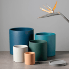 Ceramic Flower Pot with Saucer – Matte Surface