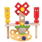 Holz-Werkzeugkoffer Montessori mit buntem Zubehör