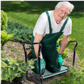 Garden knee pad with tool pockets and seat function