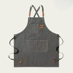 Canvas-Arbeitsschürze mit Kreuzträger – Verstellbar mit Mehreren Taschen