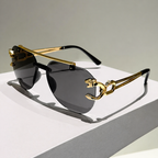 Rahmenlose Pilot-Sonnenbrille mit Farbverlauf