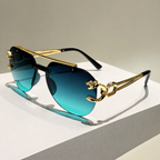 Rahmenlose Pilot-Sonnenbrille mit Farbverlauf